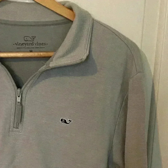 Vineyard Vines Men's 3/4 Zip Pullover - Size Medium - Light Blue - Picture 3 of 6